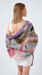 TROPICAL BLUSH HARMONY  SILK LONG LADIES SCARF